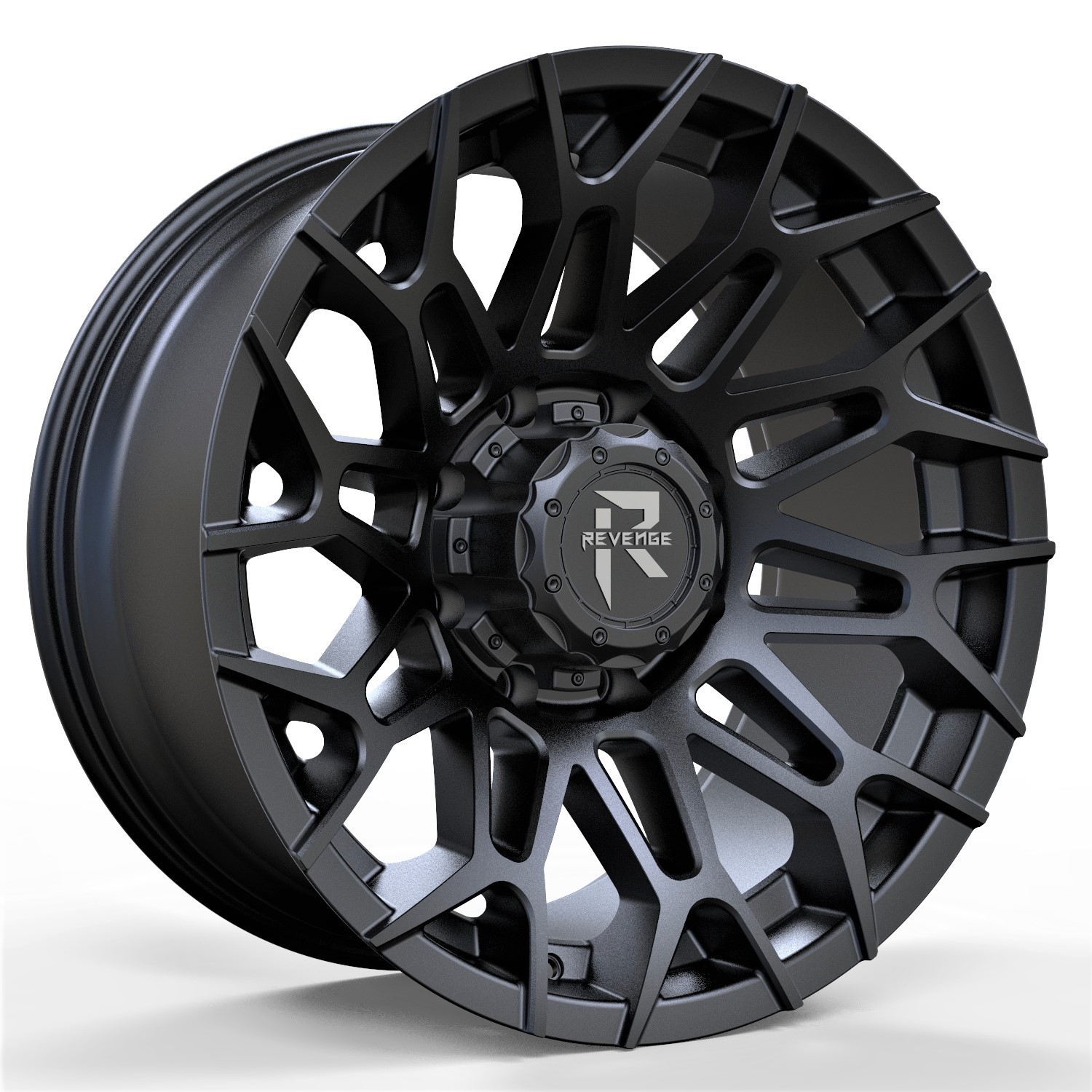 Revenge Offroad Wheels RV203 Satin Black 20x10 -19mm Offset 5x127 (5x5),5x139.7 (5x5.5)