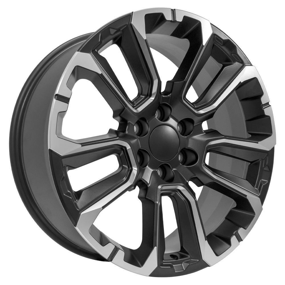 OE Wheels Chevrolet Suburban 1500 CV68 Satin Black with Milled Edge 22x9 28mm Offset 6x139.7 (6x5.5)