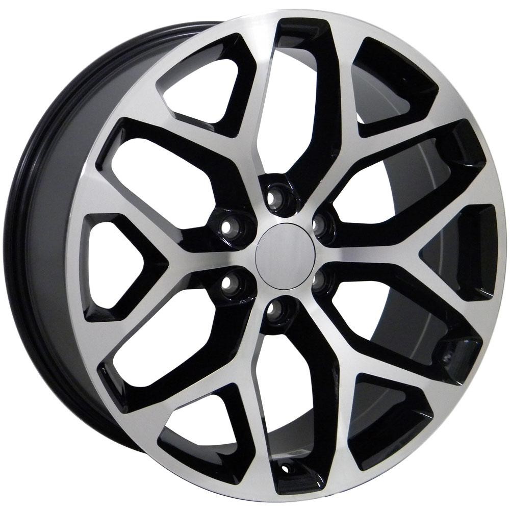 OE Wheels Chevy Silverado CV98B Black Machined 20x9 27mm Offset 6x139.7 (6x5.5)