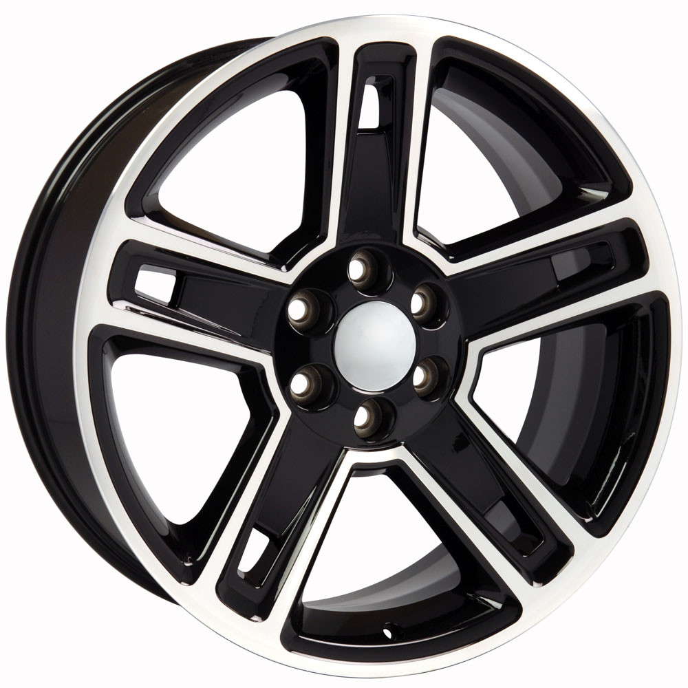 OE Wheels Chevrolet Silverado CV74B Black Machined 22x9 24mm Offset 6x139.7 (6x5.5)