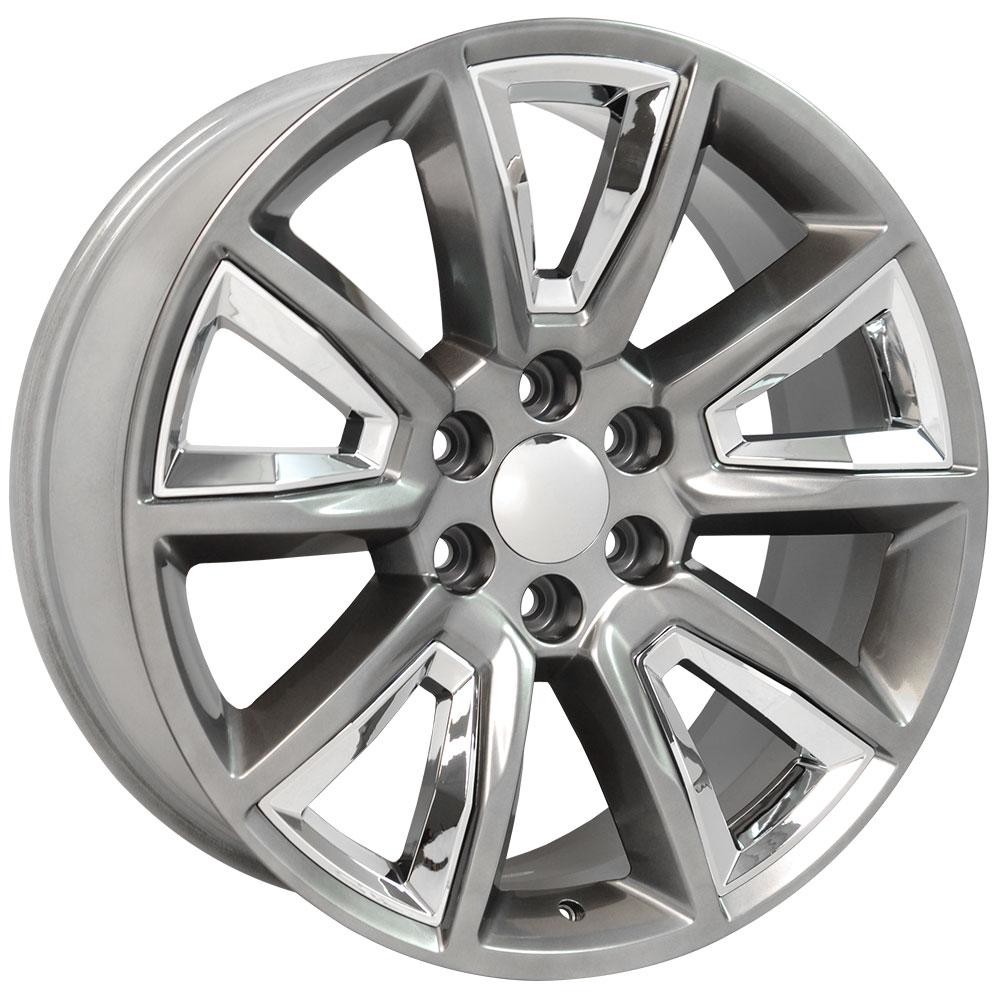 OE Wheels Chevrolet Tahoe CV73B Hyper Black with Chrome Insert 22x9 24mm Offset 6x139.7 (6x5.5)