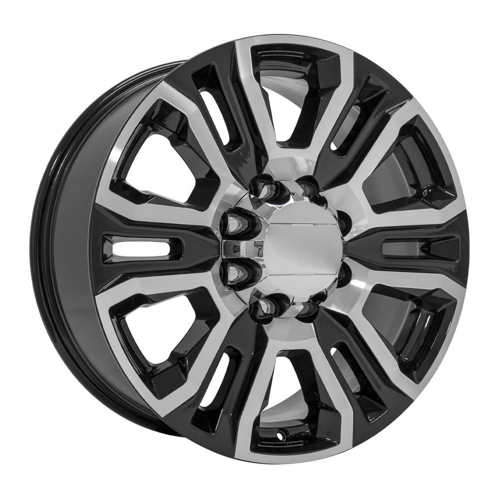 OE Wheels GMC Sierra 2500 3500 HD Denali CV70B Black Machined 20x8.5 47mm Offset 8x180