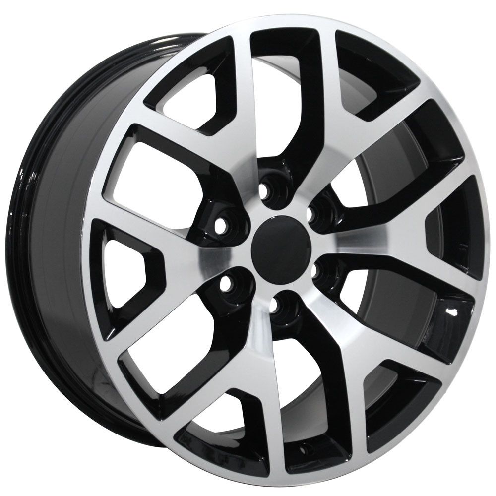 OE Wheels GMC Sierra CV92 Black Machined 22x9 31mm Offset 6x139.7 (6x5.5)