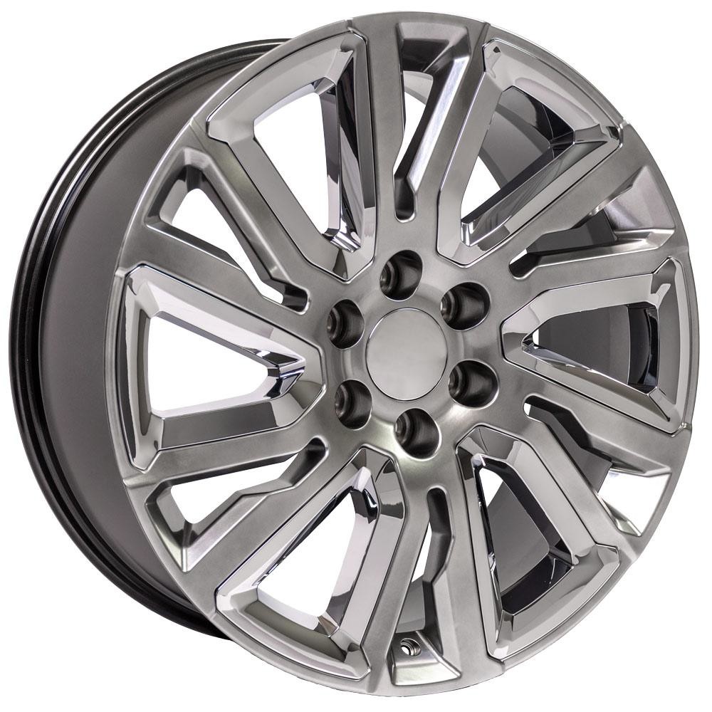 OE Wheels GMC Sierra CV39 Hyper Black with Chrome Insert 22x9 28mm Offset 6x139.7 (6x5.5)