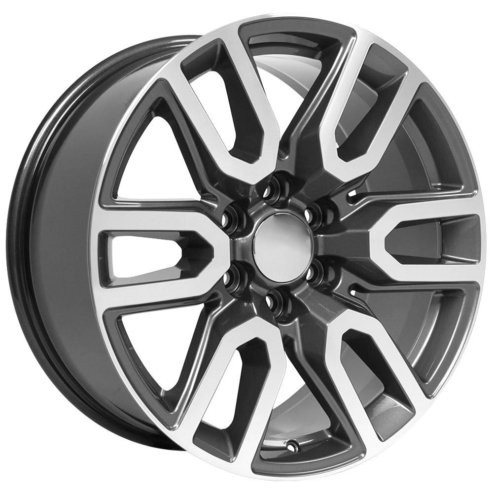 OE Wheels GMC Sierra CV36 Gunmetal Machined 20x9 24mm Offset 6x139.7 (6x5.5)