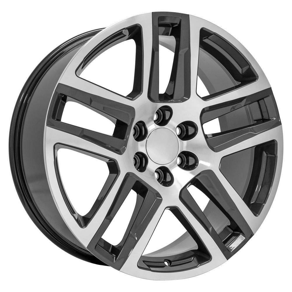 OE Wheels CV63 Chevrolet Silverado Gunmetal Machined 22x9 28mm Offset 6x139.7 (6x5.5)