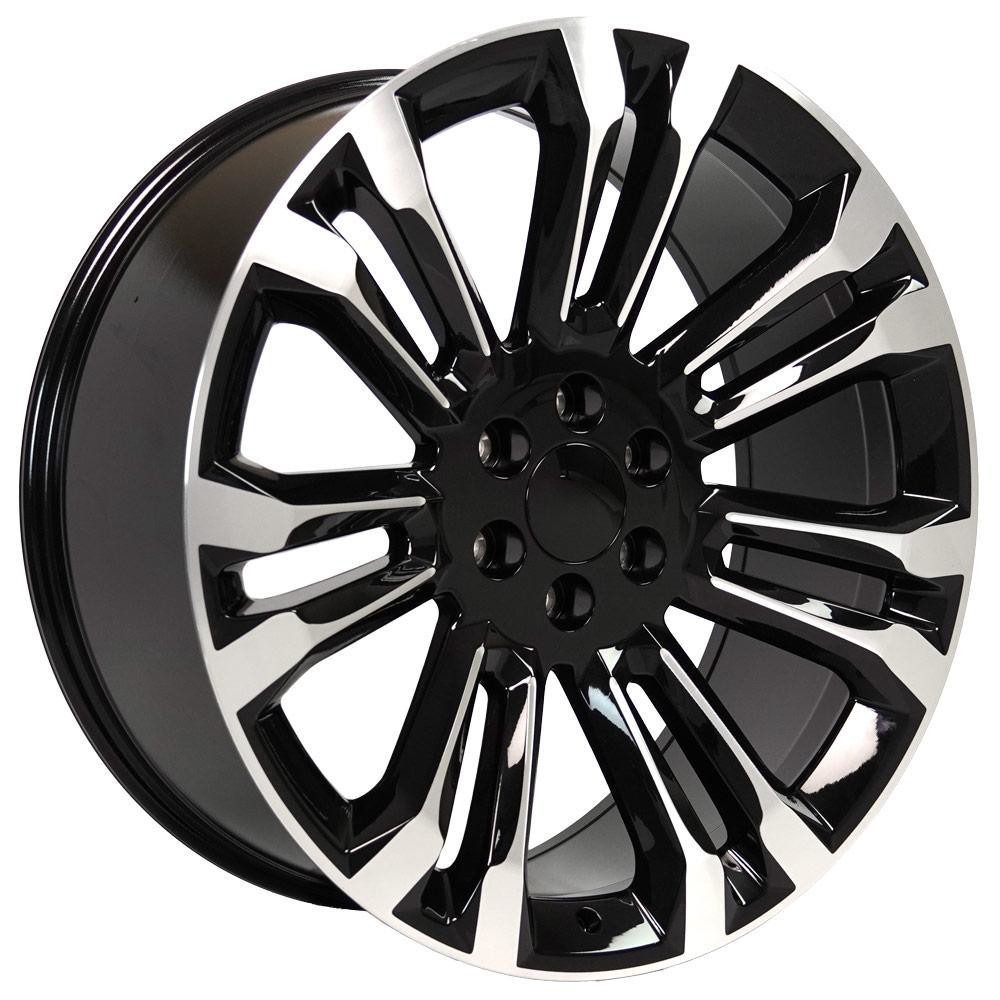 OE Wheels Chevrolet Silverado 1500 CV43B Black Machined 24x10 24mm Offset 6x139.7 (6x5.5)
