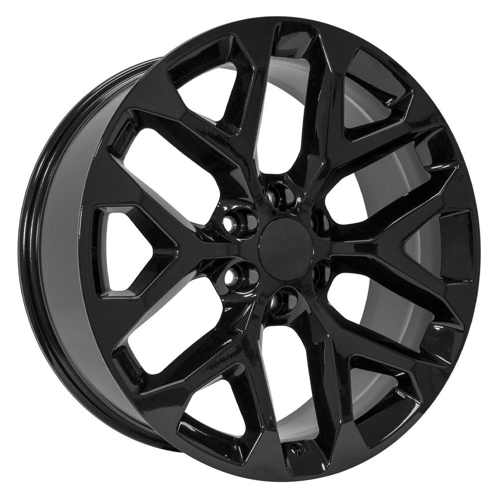 OE Wheels Chevy Silverado CV98B Gloss Black 22x9 24mm Offset 6x139.7 (6x5.5)