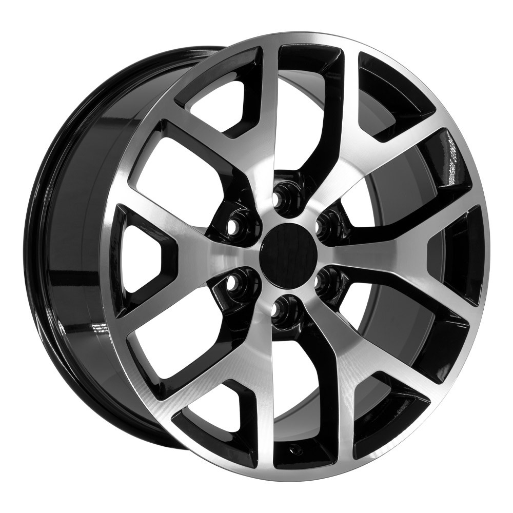 OE Wheels GMC Sierra CV92 Black Machined 20x9 27mm Offset 6x139.7 (6x5.5)