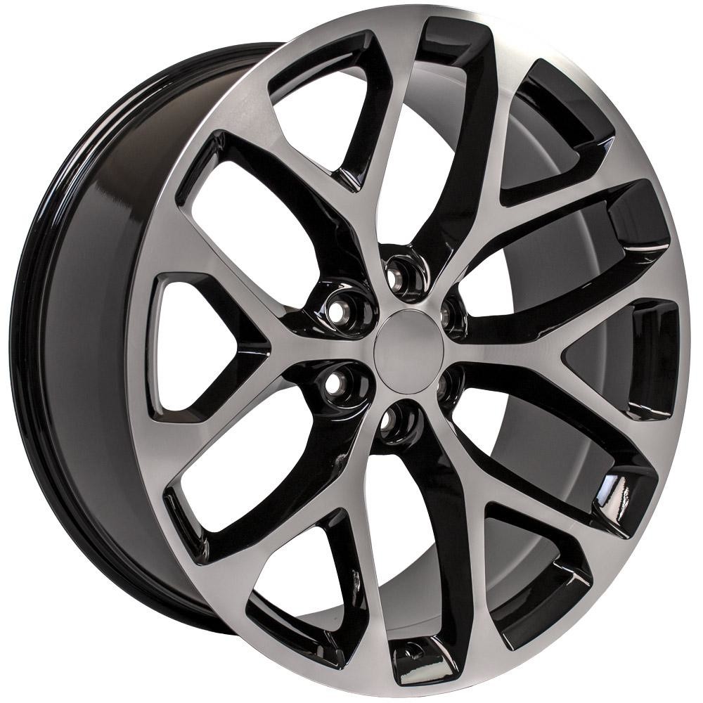 OE Wheels CV98B Chevy Silverado Black Machined 24x10 24mm Offset 6x139.7 (6x5.5)