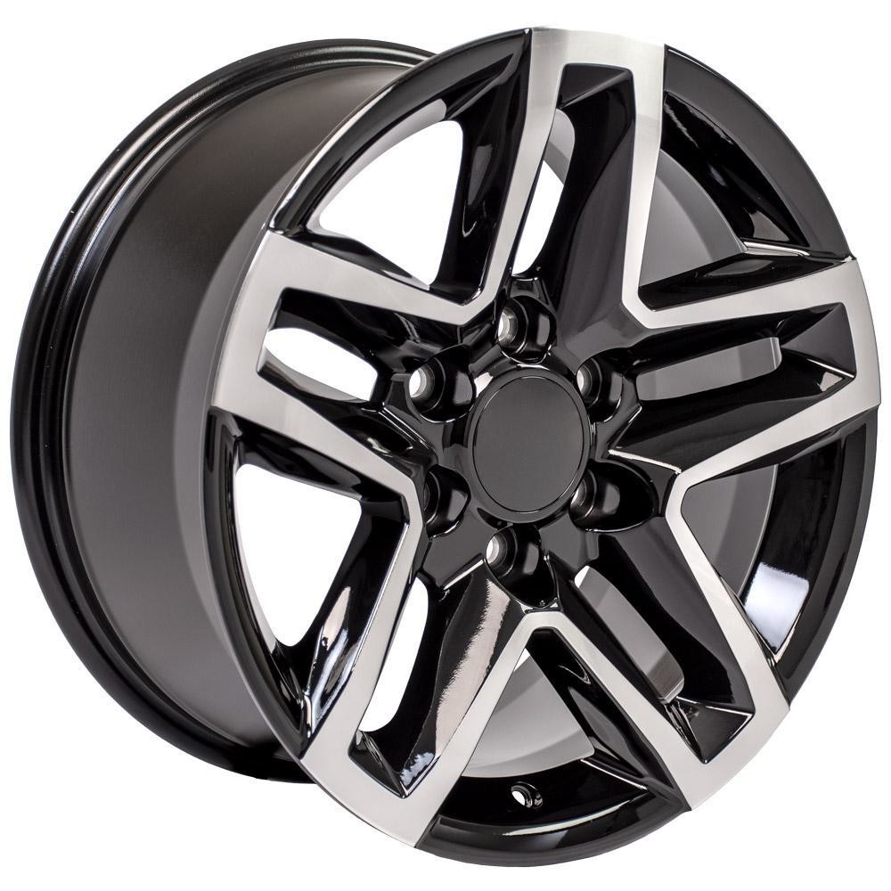 OE Wheels Chevrolet Silverado CV34B Black Machined 18x8.5 26mm Offset 6x139.7 (6x5.5)