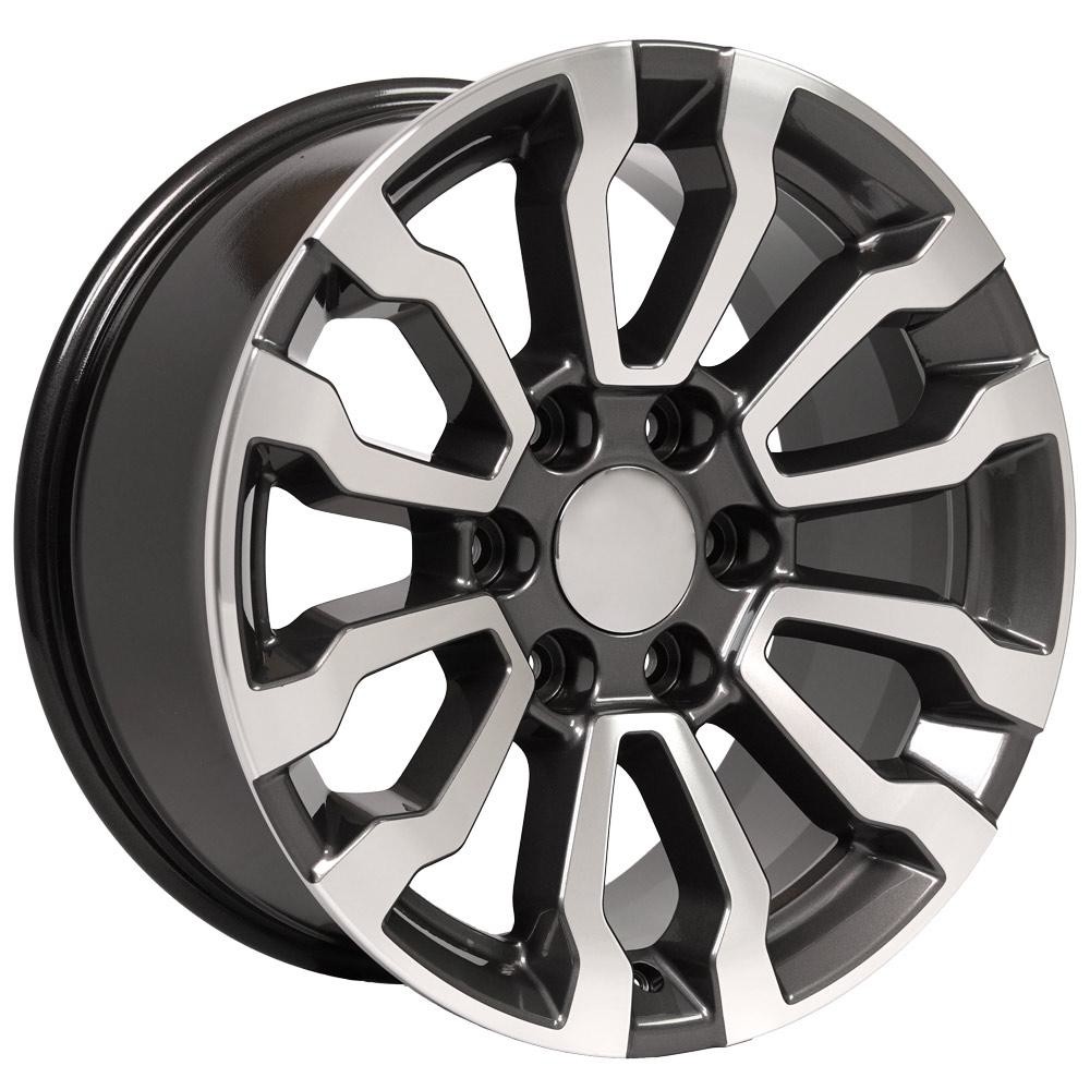 OE Wheels GMC Sierra CV35 Gunmetal Machined 18x8.5 24mm Offset 6x139.7 (6x5.5)