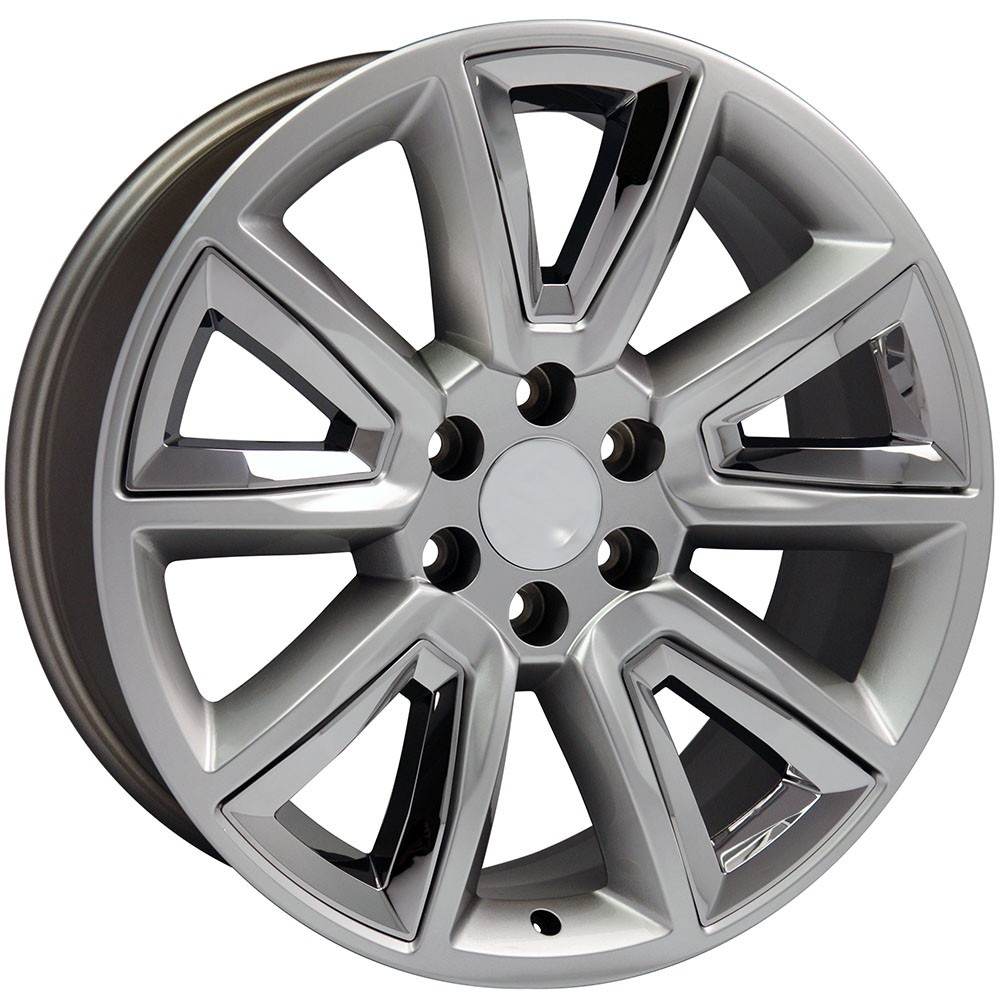 OE Wheels Chevrolet Tahoe CV73 Hyper Black with Chrome Insert 20x8.5 24mm Offset 6x139.7 (6x5.5)