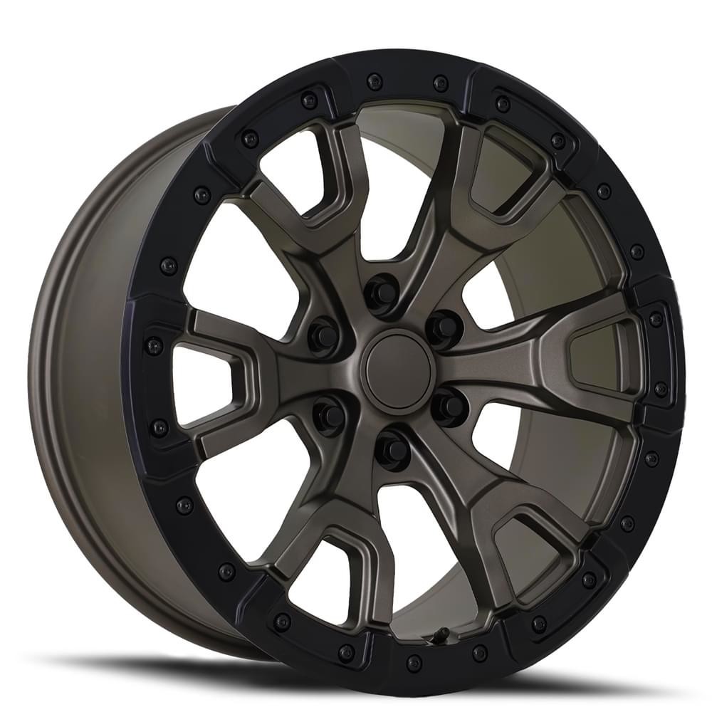 Factory Reproductions Wheels Ford Bronco Raptor FR 99 Satin Black Gray Ring 20x9 20mm Offset 6x139.7 (6x5.5)