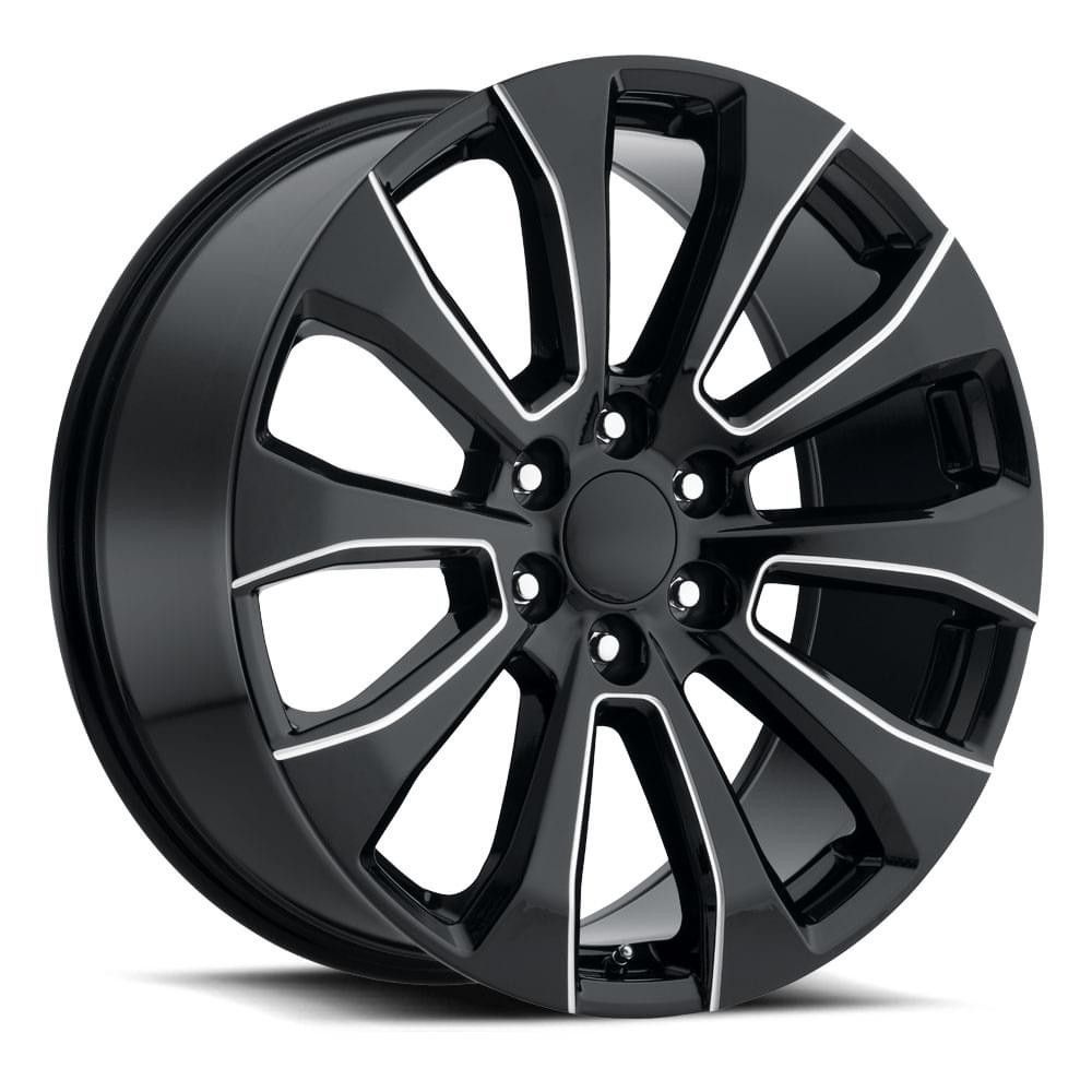Factory Reproductions Wheels Silverado High Country FR 92 Gloss Black Ball Milled 22x9 28mm Offset 6x139.7 (6x5.5)