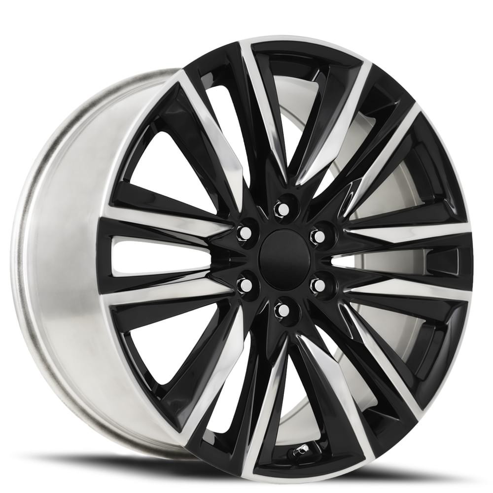 Factory Reproductions Wheels Escalade Sport FR 90 Gloss Black Polished Accents 22x9 28mm Offset 6x139.7 (6x5.5)