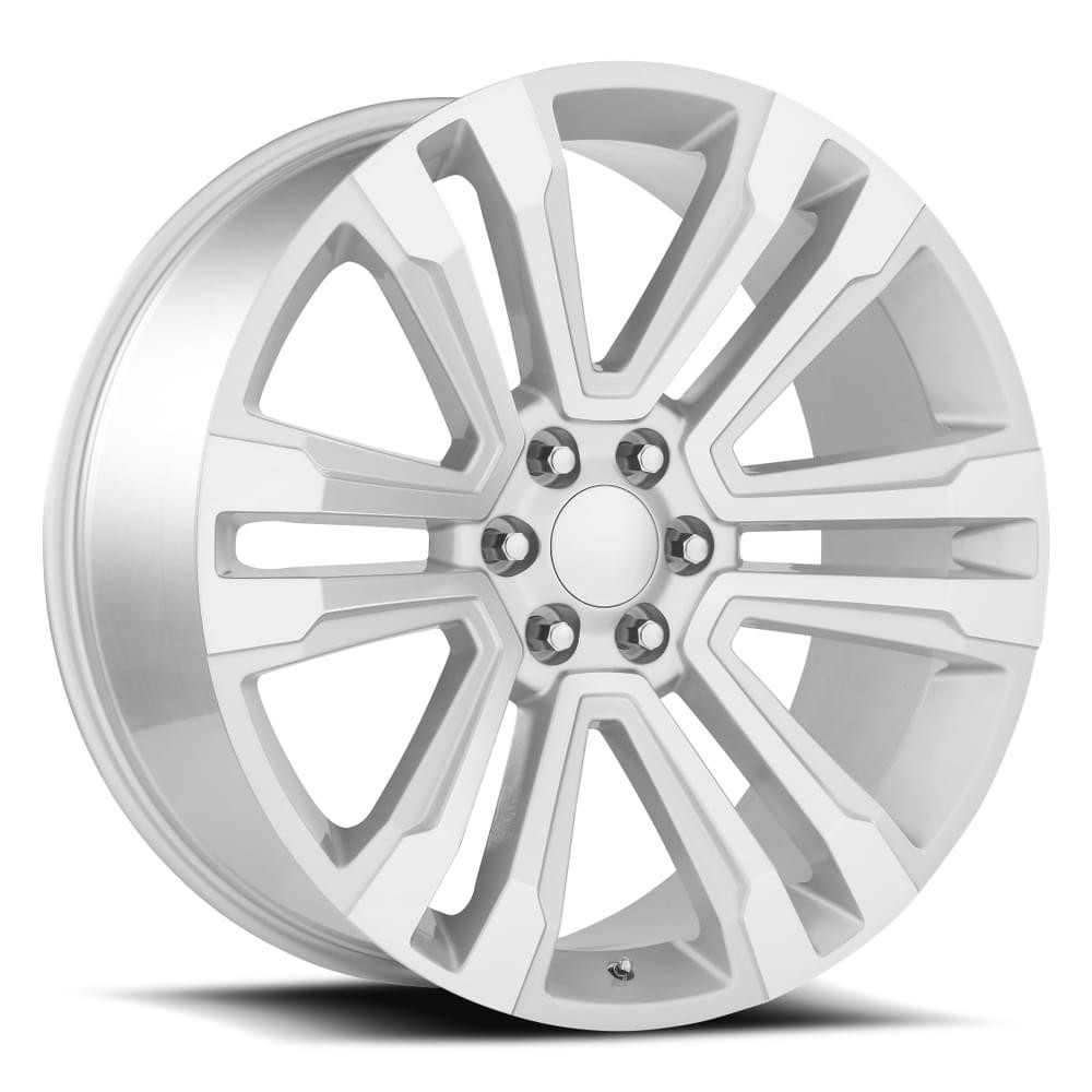 Factory Reproductions Wheels Escalade FR 72 Silver Machine Face 24x10 30mm Offset 6x139.7 (6x5.5)