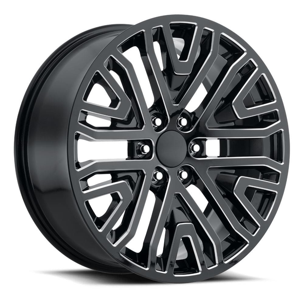 Factory Reproductions Wheels GM Mesh FR 93 Gloss Black Ball Milled 22x9 28mm Offset 6x139.7 (6x5.5)