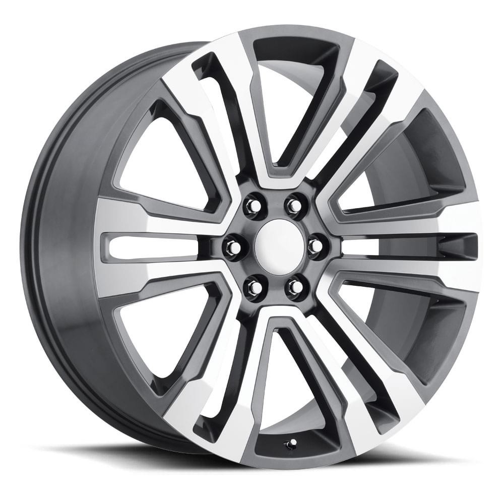 Factory Reproductions Wheels Escalade FR 72 Grey Machine Face 24x10 30mm Offset 6x139.7 (6x5.5)