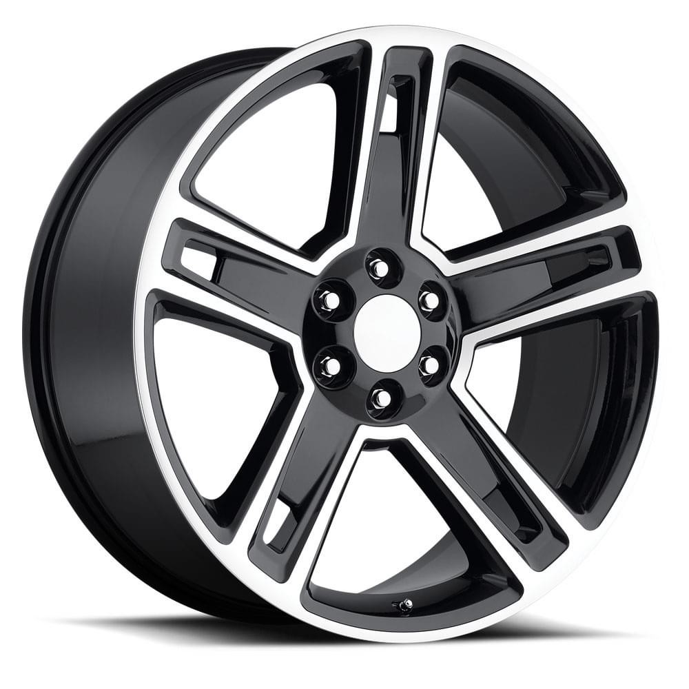 Factory Reproductions Wheels Chevrolet Silverado FR 34 Gloss Black Machine Face 22x9 24mm Offset 6x139.7 (6x5.5)