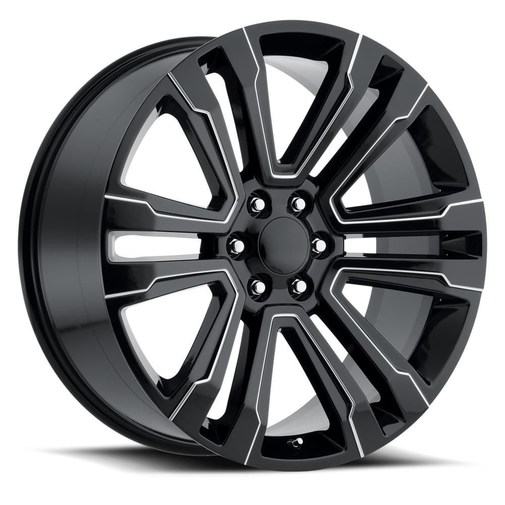 Factory Reproductions Wheels Escalade FR 72 Gloss Black Ball Milled 22x9 24mm Offset 6x139.7 (6x5.5)