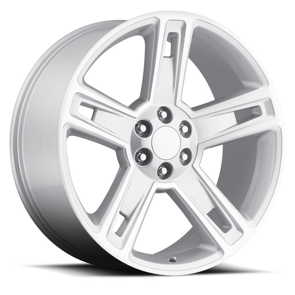 Factory Reproductions Wheels Chevrolet Silverado FR 34 Silver Machine Face 22x9 24mm Offset 6x139.7 (6x5.5)