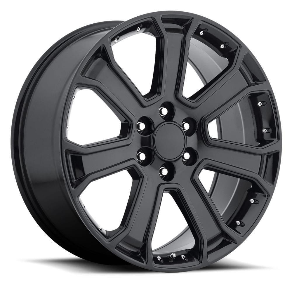 Factory Reproductions Wheels GMC Yukon Denali FR 49 Gloss Black 22x9 31mm Offset 6x139.7 (6x5.5)