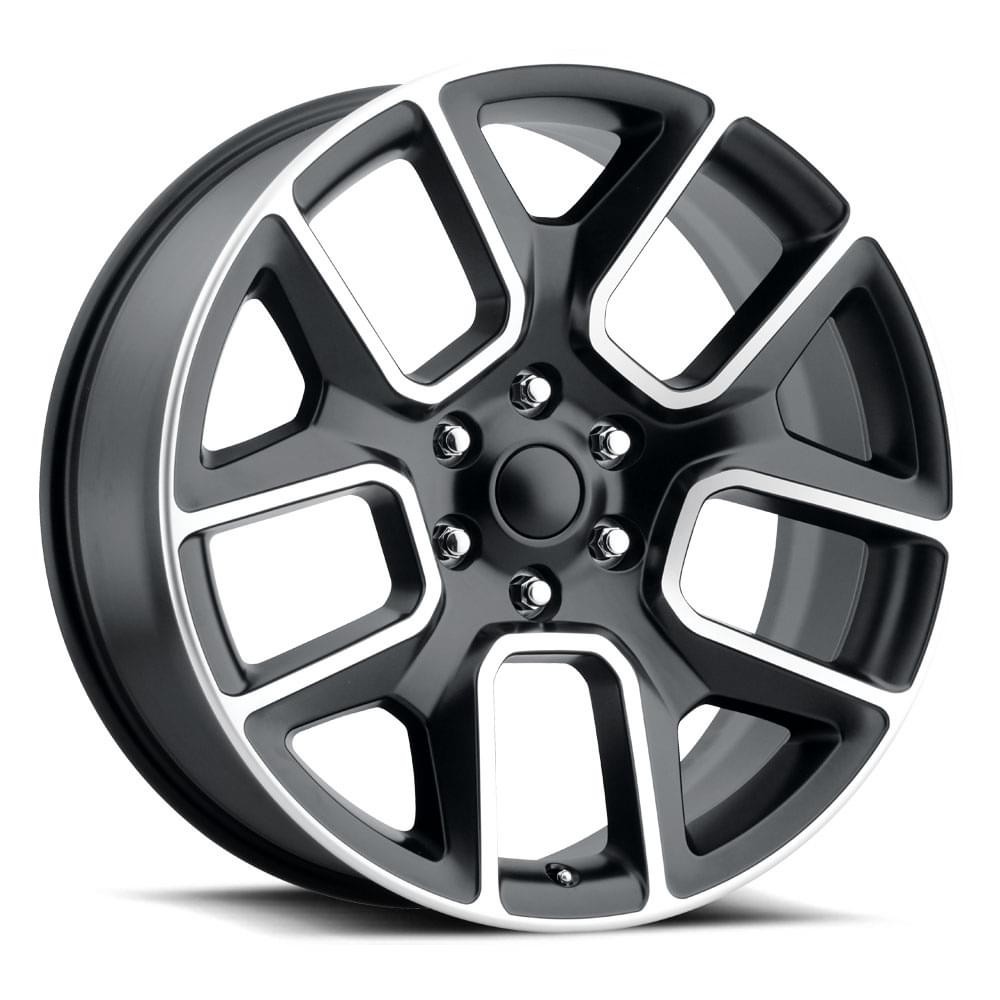 Factory Reproductions Wheels Ram Truck 1500 FR 76 Satin Black Machine Face 24x10 15mm Offset 6x139.7 (6x5.5)
