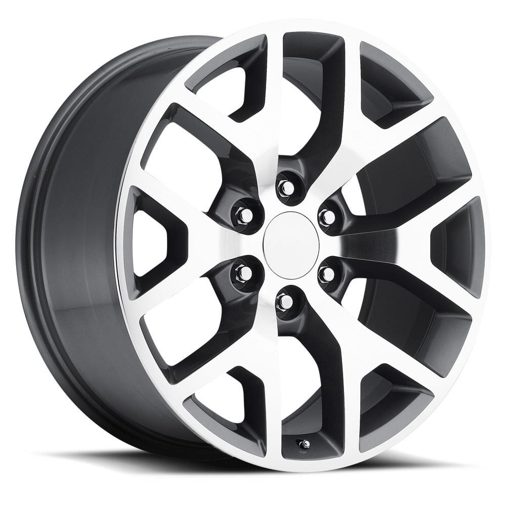 Factory Reproductions Wheels GMC Sierra FR 44 Grey Machine Face 20x9 27mm Offset 6x139.7 (6x5.5)