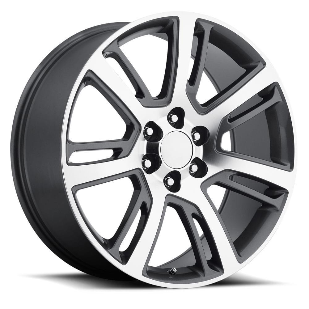 Factory Reproductions Wheels Cadillac Escalade FR 48 Grey Machine Face 24x10 31mm Offset 6x139.7 (6x5.5)