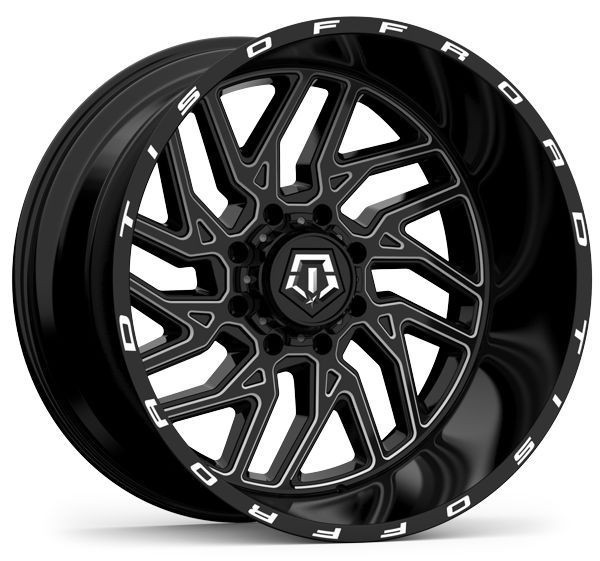 TIS Wheels 544BM Gloss Black Milled 24x14 -76mm Offset 5x127 (5x5),5x139.7 (5x5.5)