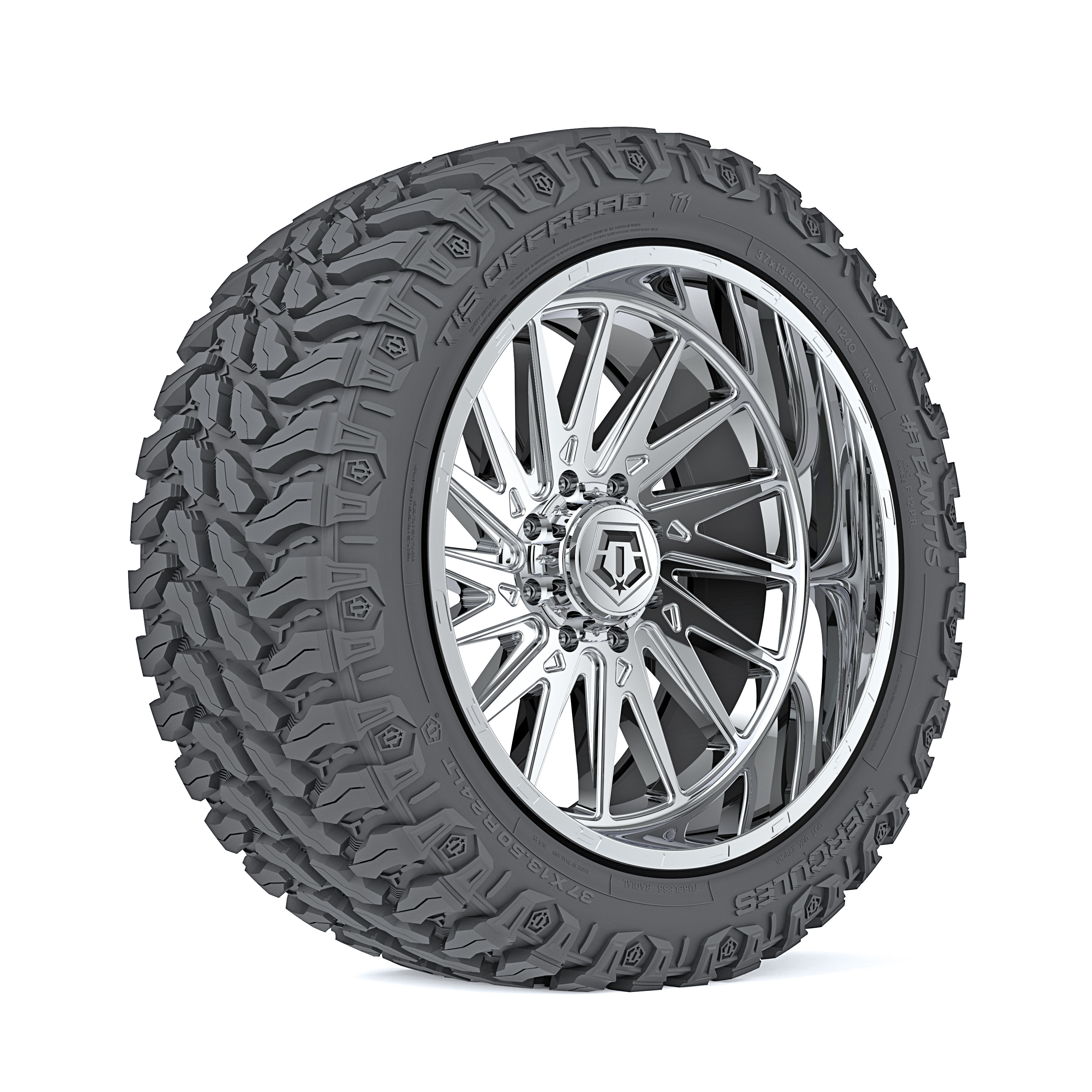 22x12 TIS 547C Chrome 33x12.50R22 TIS Tires TIS Offroad TT1 M/T Wheel and Tire Package