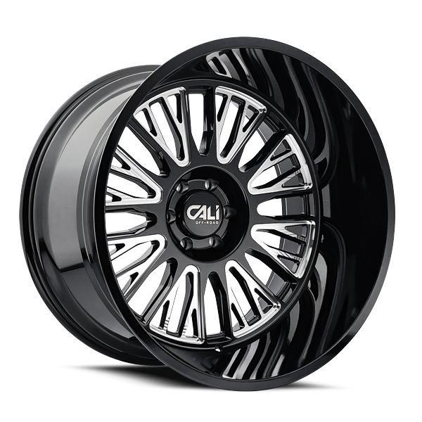 Cali Offroad Wheels Vertex 9116 Gloss Black Milled Spokes 20x10 -25mm Offset 5x139.7 (5x5.5)