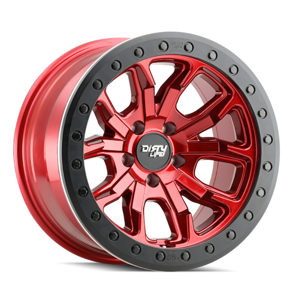 DirtyLife Wheels DT-1 9303 Crimson Candy Red Simulated Beadlock Ring 17x9 -38mm Offset 5x139.7 (5x5.5)