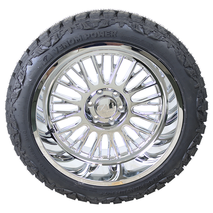 22x12 Cali Offroad 9116 Chrome 33x13.50R22 Venom Power Tires Terra Hunter R/T Plus Wheel and Tire Package