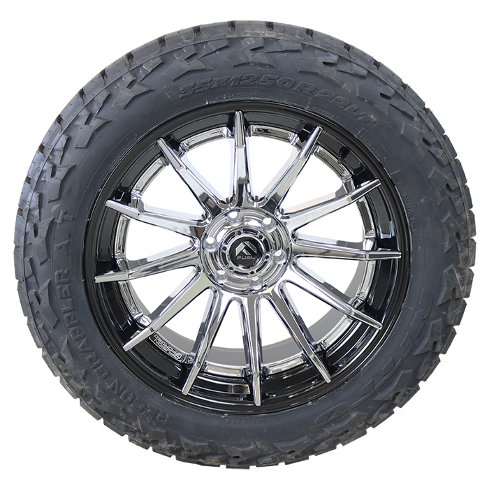 22x10 Fuel Offroad FC403 Chrome 285/45R22 Nitto Tires Recon Grappler A/T Wheel and Tire Package