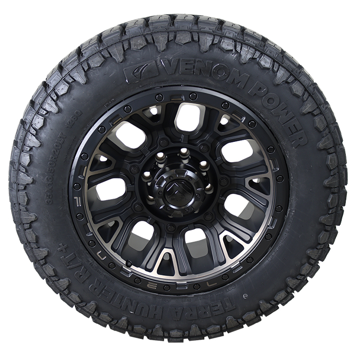 Fuel D824 Traction Matte Black DDT Venom Power Terra Hunter R/T Plus