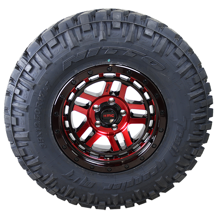 KMC KM540 Recon Gloss Black Machined Red Nitto Trail Grappler