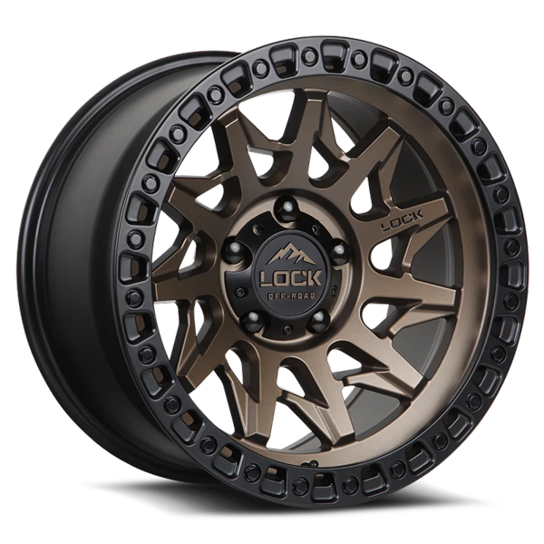 Lock Offroad Wheels Lunatic Matte Bronze With Matte Black Ring 17x9 1mm Offset 5x127 (5x5) 2007-2026 Jeep Wrangler / Gladiator