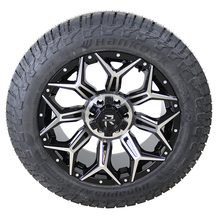Revenge Offroad RV-202-Black Machined Hankook Dynapro AT2 Xtreme