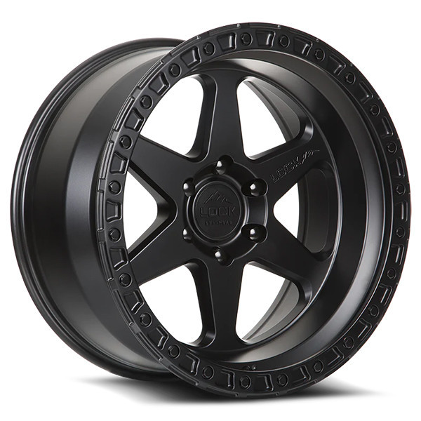 Lock Offroad Wheels Olympus Matte Black with Matte Black Ring 18x9 -12mm Offset 6x139.7 (6x5.5)