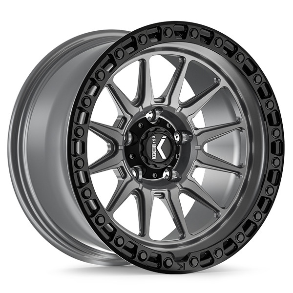 KG1 Forged Wheels Adrenaline KO105F Textured Matte Anthracite Black Ring 17x9 0mm Offset 6x139.7 (6x5.5)