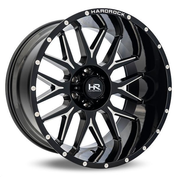 Hardrock Offroad Wheels H500 Gloss Black Milled 22x12 -44mm Offset 6x139.7 (6x5.5)