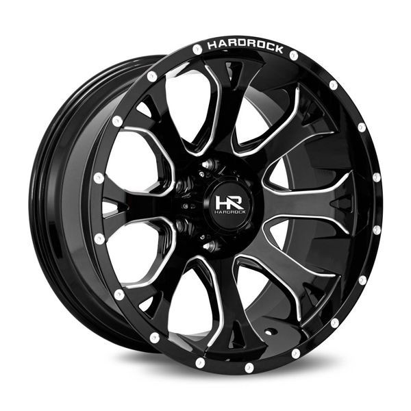 Hardrock Offroad Wheels H505 Gloss Black Milled 20x10 -19mm Offset 5x150