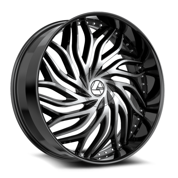 Azara Wheels AZA-537 Gloss Black Machined 22x9.5 22mm Offset 6x135,6x139.7 (6x5.5)