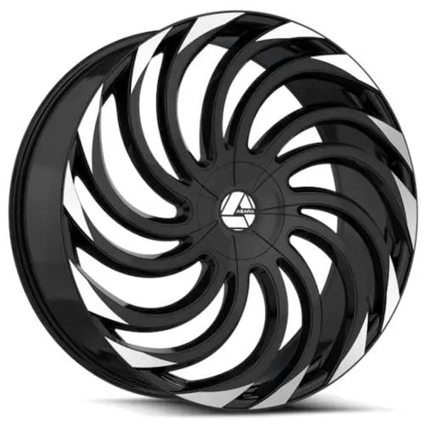 Azara Wheels AZA-534 Gloss Black Machined 28x9.5 15mm Offset 5x120,5x127 (5x5)