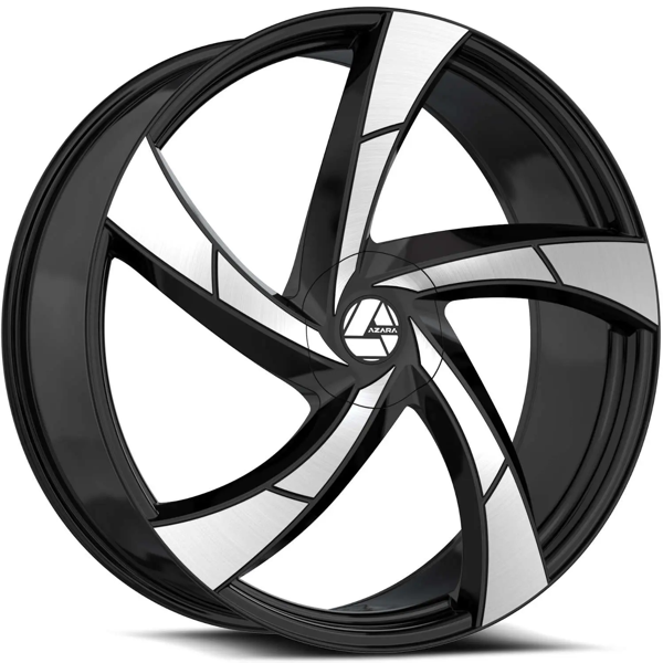 Azara Wheels AZA-524 Gloss Black Machined 26x9.5 15mm Offset 5x120,5x127 (5x5)