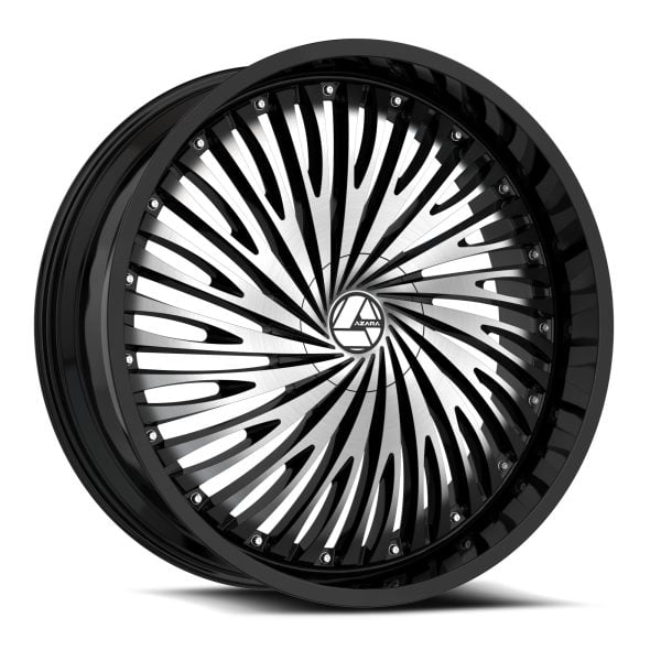 Azara Wheels AZA-526 Gloss Black Machined 26x9.5 15mm Offset 5x120,5x127 (5x5)