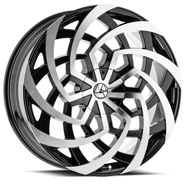 Azara Wheels AZA-521 Gloss Black Machined 26x9.5 15mm Offset 5x127 (5x5),5x139.7 (5x5.5)