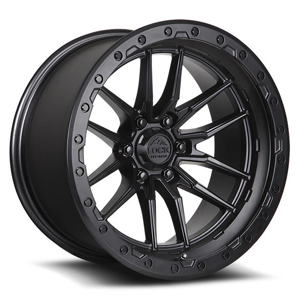 Lock Offroad Wheels Krawler Matte Black With Matte Black Ring 20x9 0mm Offset 6x135
